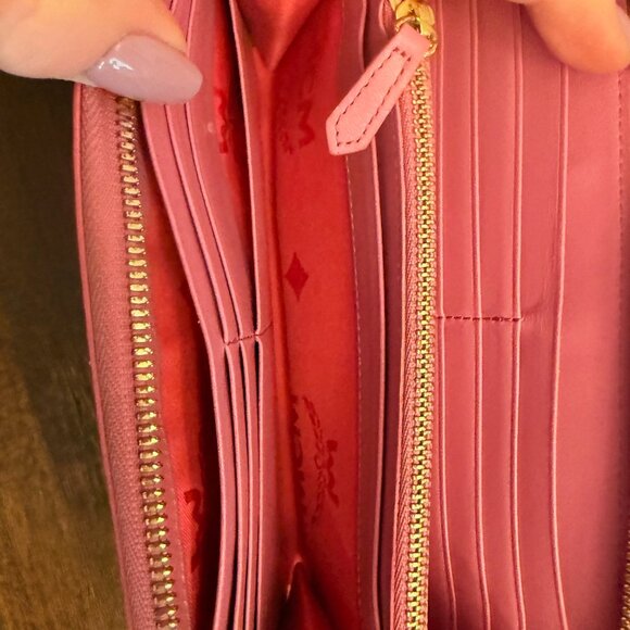 Rare Pink MCM Zip Around Studded Wallet - Picture 9 of 12